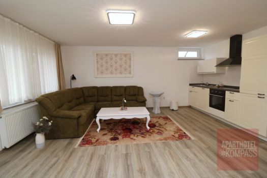 Apartment 201 - Schlafzimmer für 2 Personen, Wohnraum mit Küchenzeile, Schlafsofa, Flat-TV, modernes Duschbad